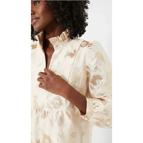 TUCKERNUCK Tan Fil Coupe Palmerston Dress Medium NEW Garden Floral Formal - Picture 5 of 14